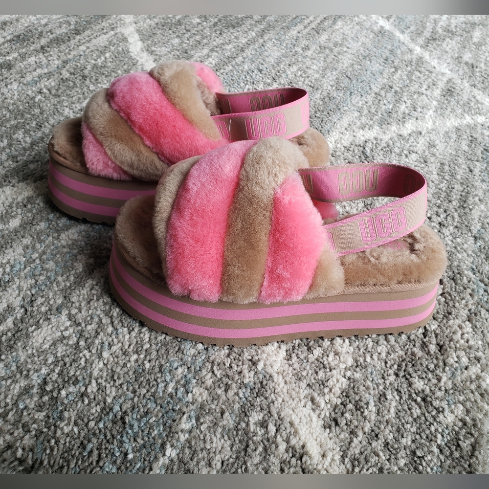 UGG Disco Striped Platform Slippers